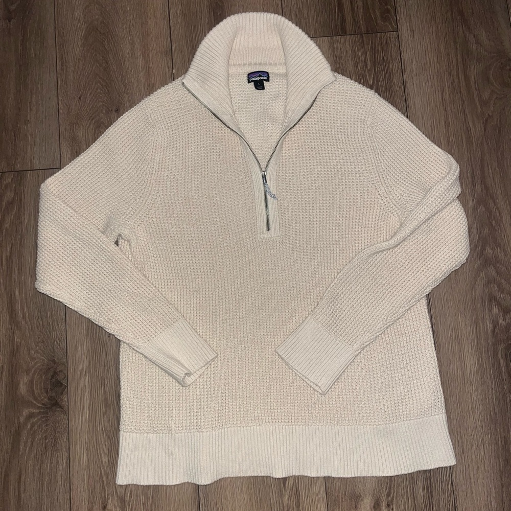 EUC Patagonia Cream Knit 1/4 zip Pullover